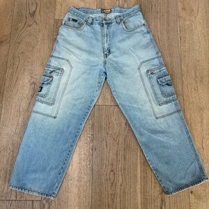 🌱Vintage Cosmo Jeans 34x29 Blue Cargo Straight Wide Baggy Skater Y2K 00s Men’s